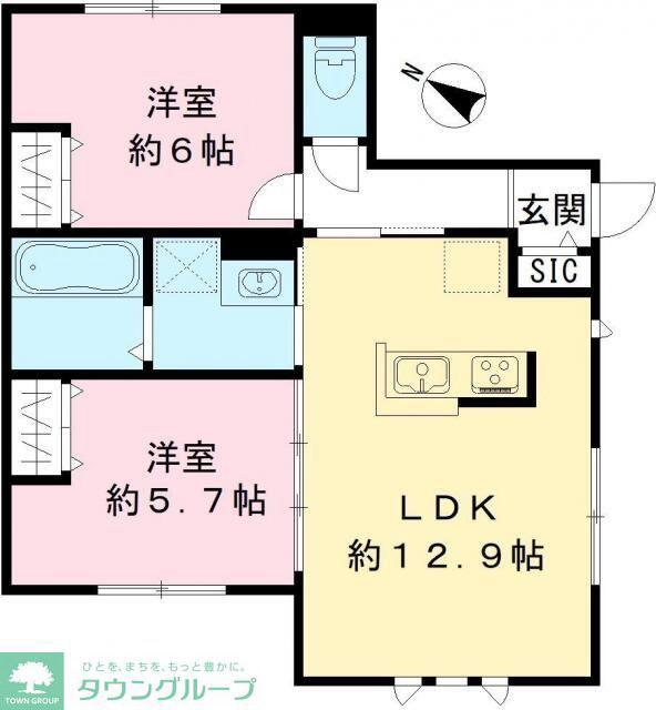 MA COULEUR マ クルール(2LDK/1階)の間取り写真