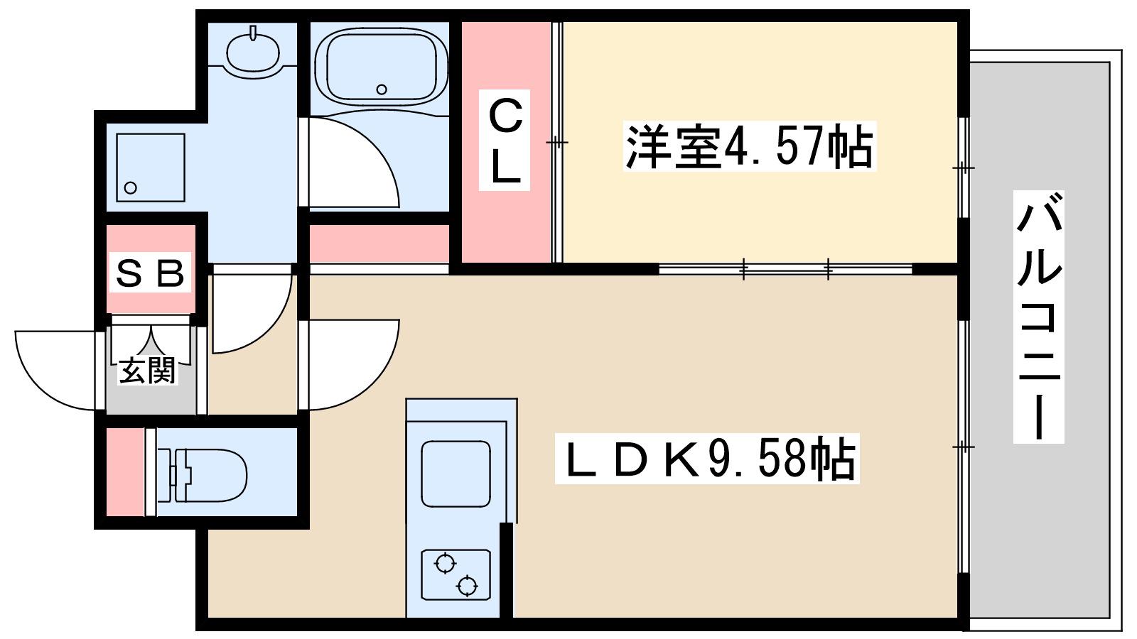 プレジオ塚本ASIAN(1LDK/2階)の間取り写真