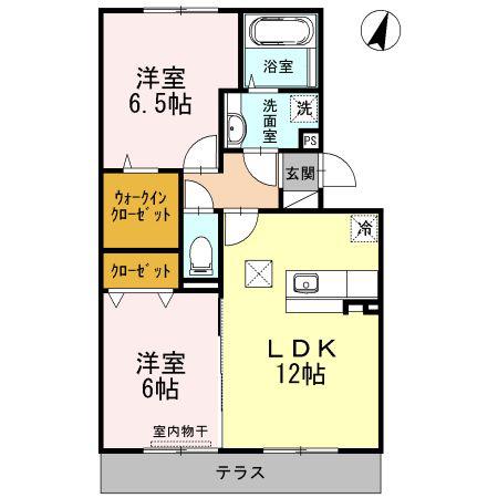 グリーンアベニュー(2LDK/1階)の間取り写真