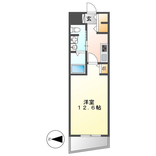 ベルドミール橘(ワンルーム/7階)の間取り写真