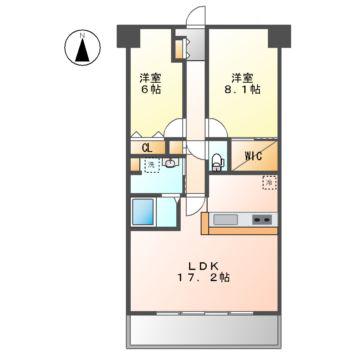 ソーラスフロント富船(2LDK/4階)の間取り写真