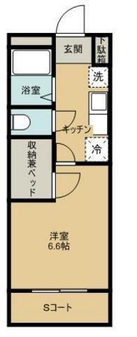 レオパレス中央II(1K/1階)の間取り写真