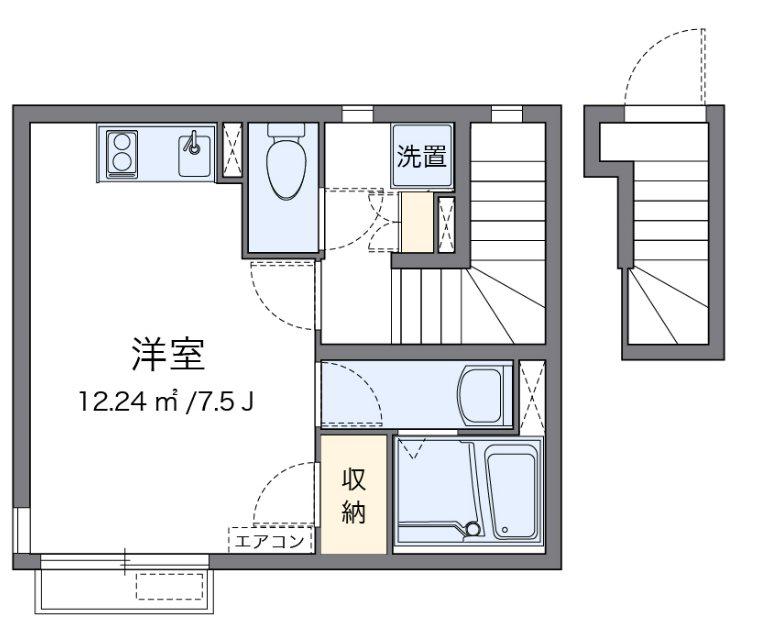 京成本線 千住大橋駅 徒歩7分 2階建 築8年(ワンルーム/2階)の間取り写真