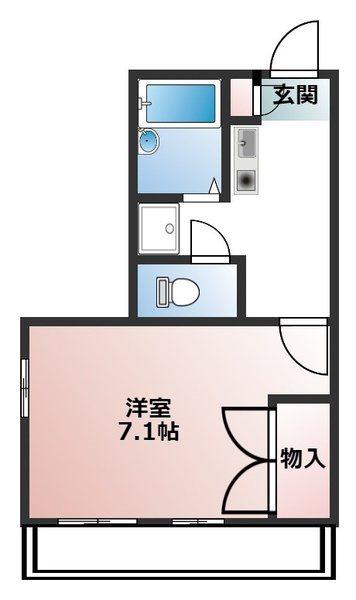 ふるーる(1K/2階)の間取り写真
