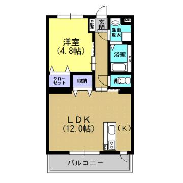 エスト ラルーチェT(1LDK/2階)の間取り写真