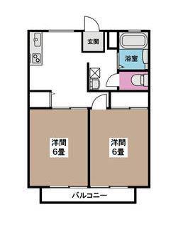 サンパレス浜町(2DK/2階)の間取り写真