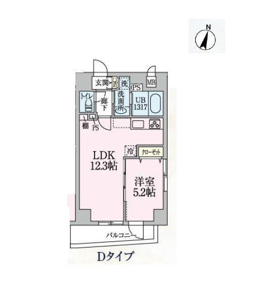 SERENTIO(1LDK/2階)の間取り写真