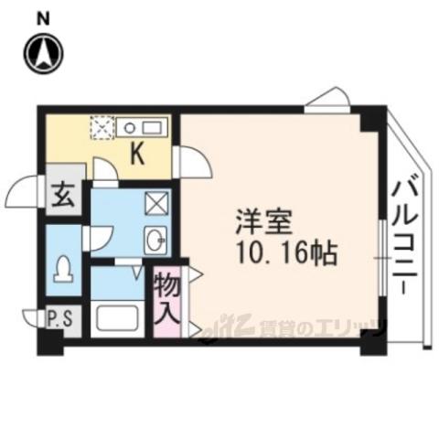 エリーフラッツ上桂(1K/2階)の間取り写真