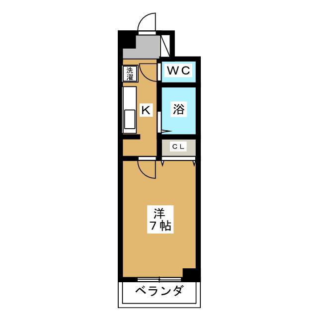 新田町小川マンション(1K/4階)の間取り写真