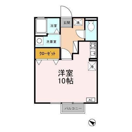 セジュール81(ワンルーム/1階)の間取り写真