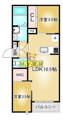 REGALEST名駅松原(2LDK/3階)の間取り写真