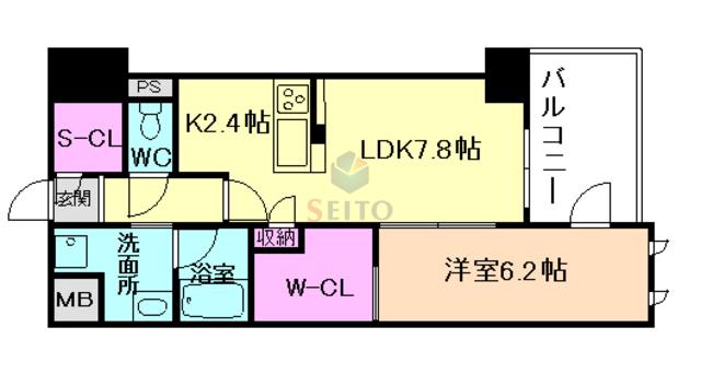 グランドーム(1LDK/3階)の間取り写真