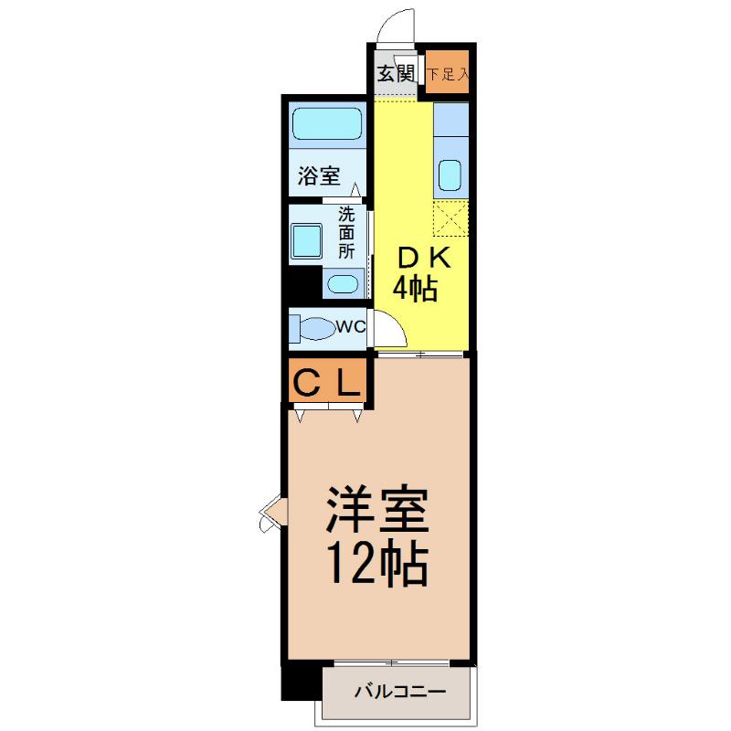 モナークみずほ(1DK/2階)の間取り写真