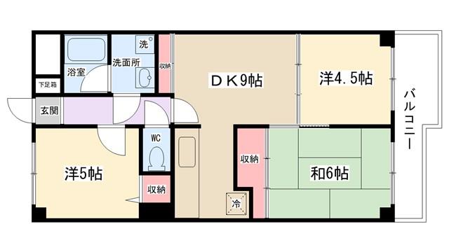 マスカットビル(3DK/4階)の間取り写真