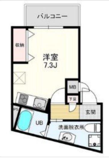 IDCTHE CITY 塩屋(1K/1階)の間取り写真