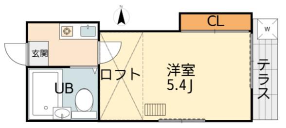 KAMIMIZO5(1K/1階)の間取り写真