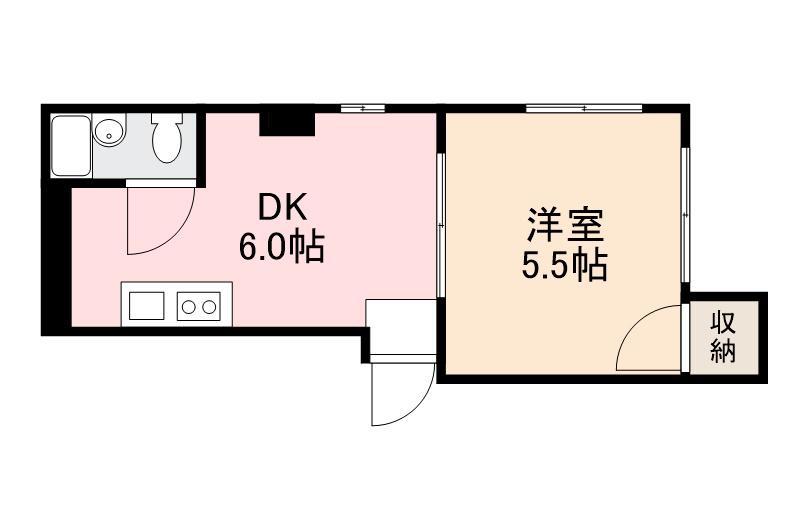第二プラザ多賀(1DK/3階)の間取り写真