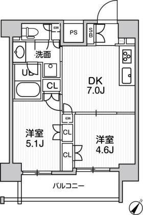 JMFレジデンス北品川(2DK/11階)の間取り写真