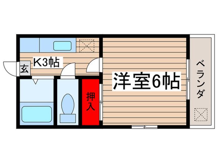 SKハイム(1K/1階)の間取り写真