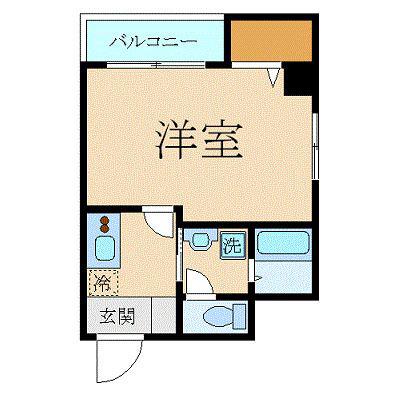 スカイコート銀座東第2(1K/2階)の間取り写真