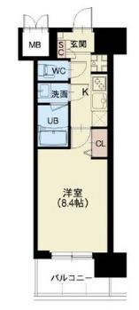 スプランディッド難波III(1K/13階)の間取り写真
