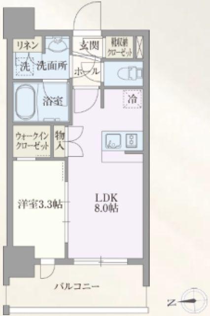 ライトテラス浅草(1LDK/5階)の間取り写真
