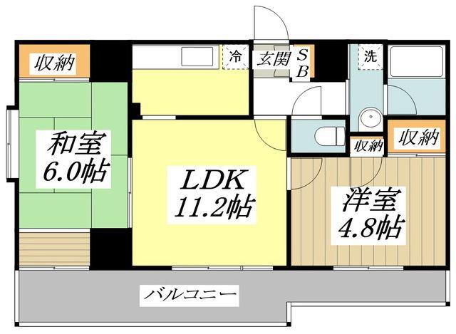 ストークマンション(2LDK/2階)の間取り写真