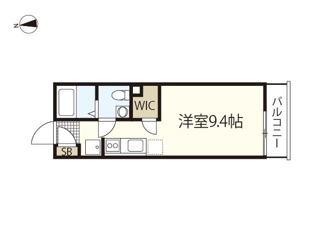 COLLINA口田南(ワンルーム/1階)の間取り写真