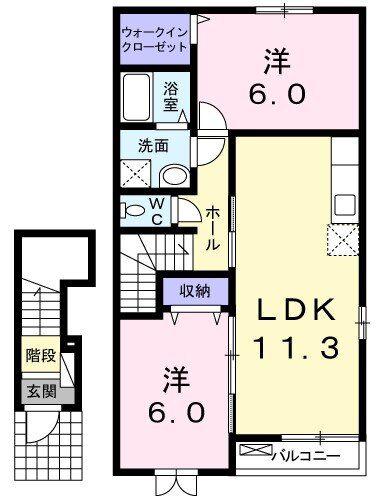 ピコット(2LDK/2階)の間取り写真