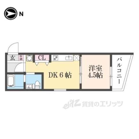 PARK明田町(1DK/2階)の間取り写真