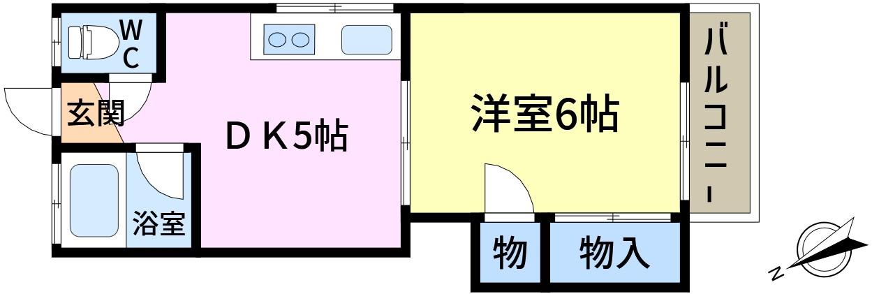 中央コーポ NO1(1DK/1階)の間取り写真
