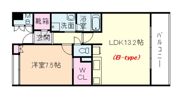 淀川ウエストタワー(1LDK/7階)の間取り写真