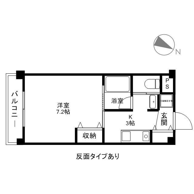 シティコート岩石西館(1K/3階)の間取り写真