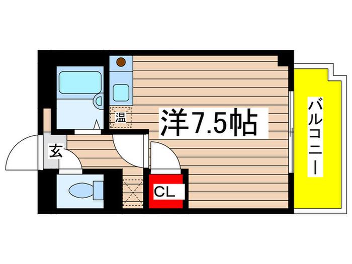 ベルハイツ(ワンルーム/1階)の間取り写真