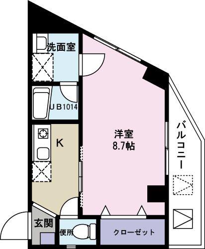 矢島ビル(1K/4階)の間取り写真