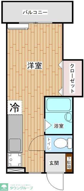 フジメイトC(ワンルーム/2階)の間取り写真