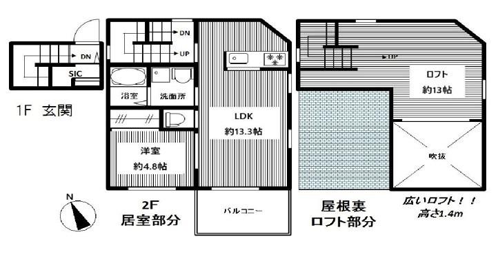 プチメゾン高井戸(1LDK/2階)の間取り写真