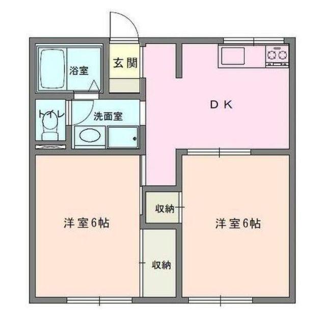 サニーコート森(2DK/1階)の間取り写真