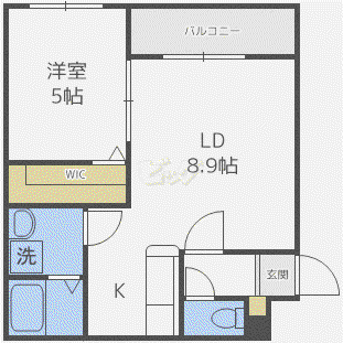 LUANA栄通(1LDK/2階)の間取り写真