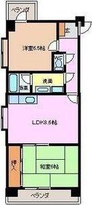 レスカール鵜の森(2DK/4階)の間取り写真