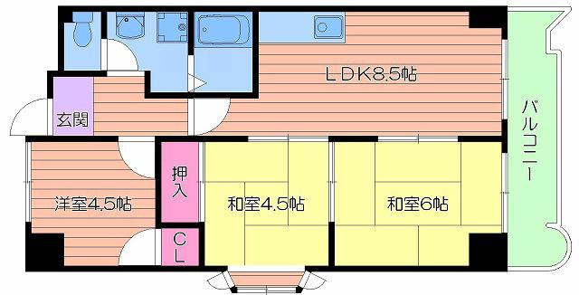 メゾンドソレイユ(3LDK/6階)の間取り写真