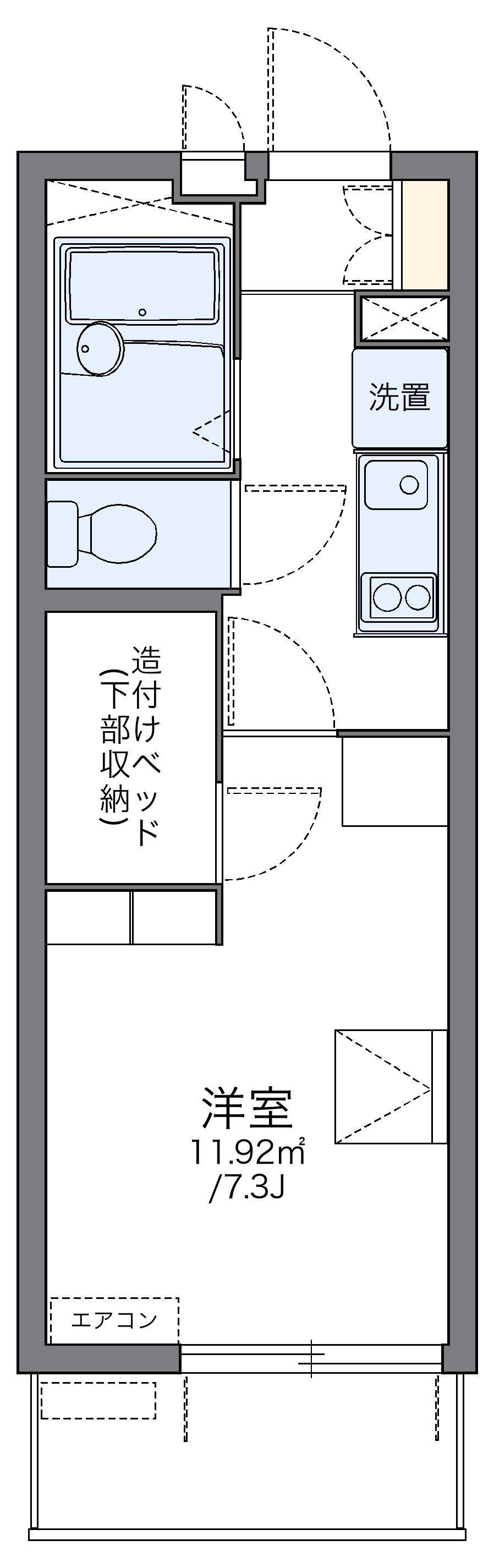 レオパレス空港通III(1K/2階)の間取り写真