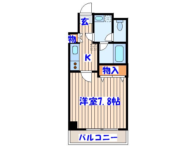 サンヒルズSSKⅡ(1K/3階)の間取り写真