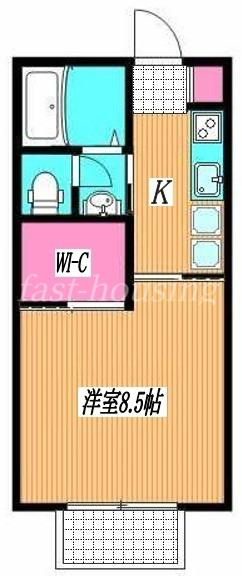 ベルフルール北町(1K/1階)の間取り写真