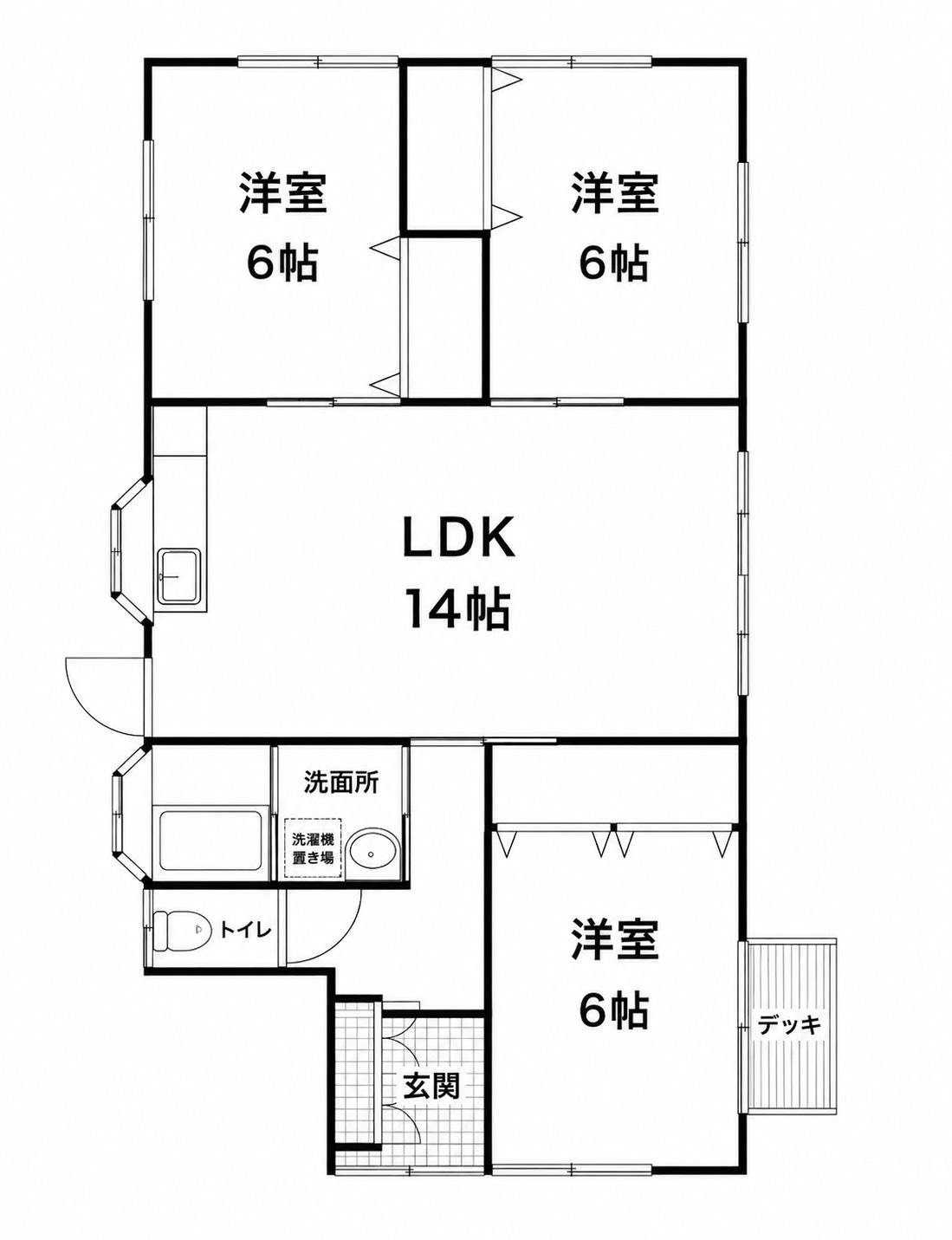 ＪＲ日豊本線 加納駅(宮崎) 徒歩8分 1階建 築35年(3LDK/1階)の間取り写真