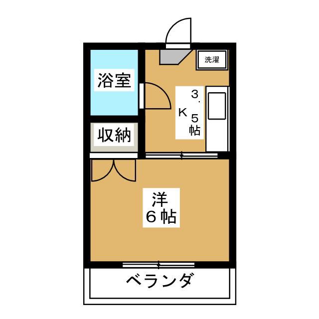 パインヒルハイムCD棟(1K/2階)の間取り写真