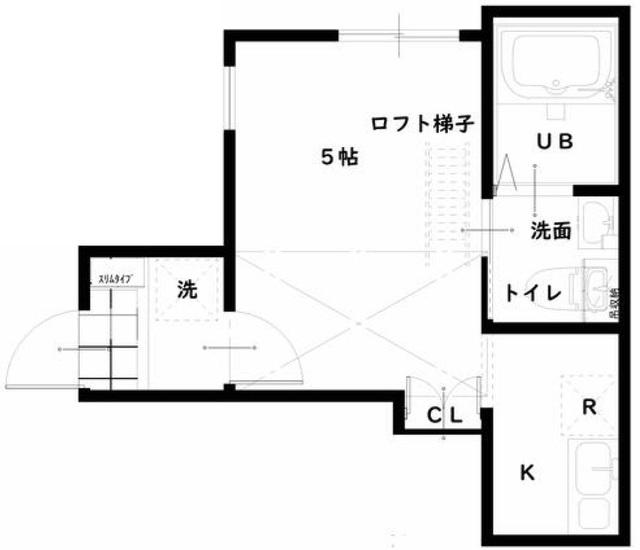 メリッソ中野島(1K/1階)の間取り写真