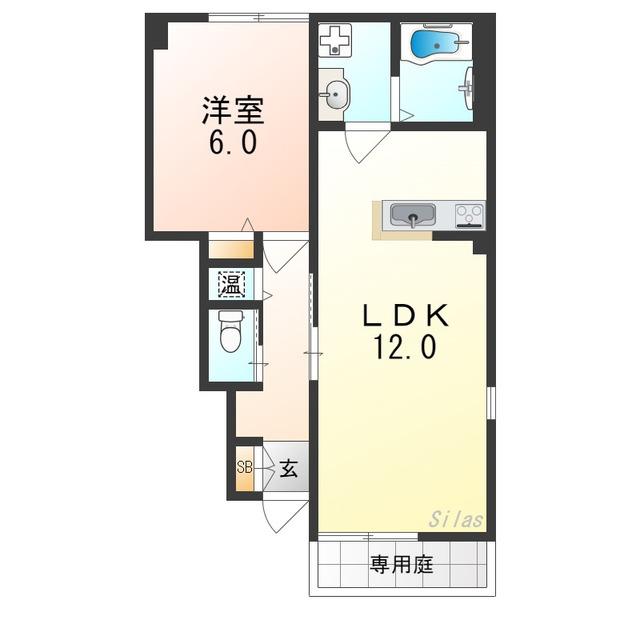 HEIGHTS光容A棟(1LDK/1階)の間取り写真