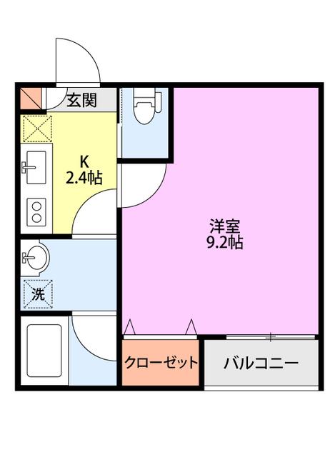 BUENA関屋掘割(1K/1階)の間取り写真