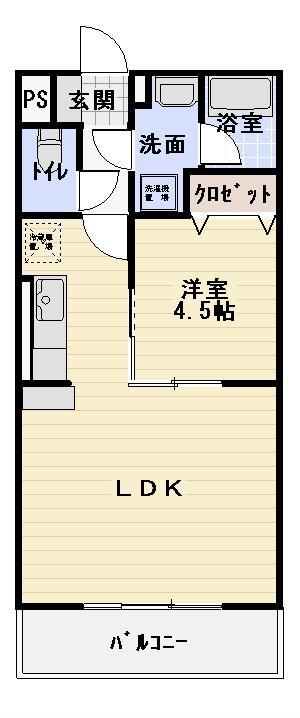 ラトゥール(1LDK/2階)の間取り写真